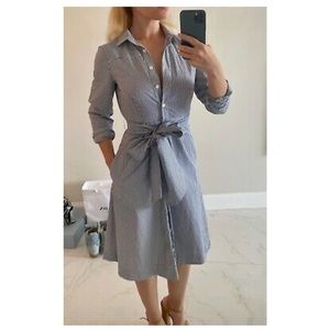NWT Zimmermann A-line blue white shirt dress 0
